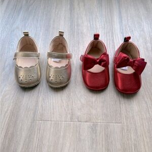 Bundle: Cat & Jack baby girls holiday shoes